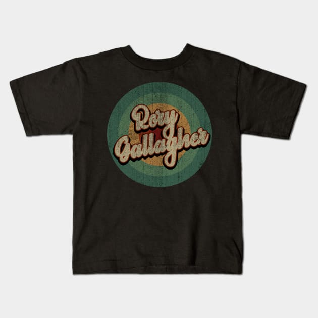 Circle Retro Vintage Rory Gallagher Kids T-Shirt by Jokowow